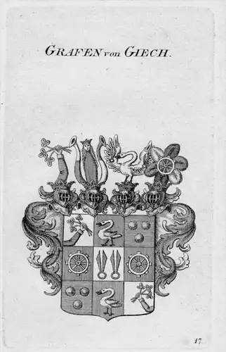 Giech Wappen Adel coat of arms heraldry Heraldik crest Kupferstich
