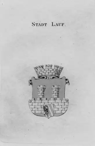 Stadt Lauf Wappen Adel coat of arms heraldry Heraldik crest Kupferstich