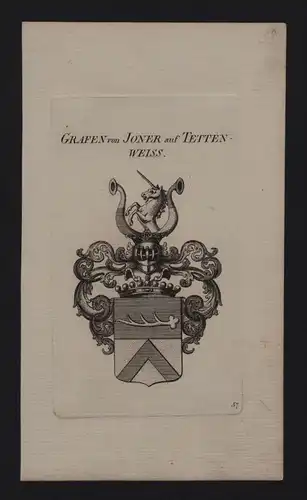 - Grafen von Joner Wappen coat of arms Genealogie Heraldik Kupferstich