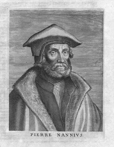 Petrus Nannius Pieter Nanninck Humanist Portrait Kupferstich gravure