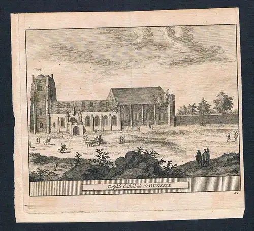 Dunkeld Cathedral Scotland United Kingdom engraving view Schottland Kupferstich