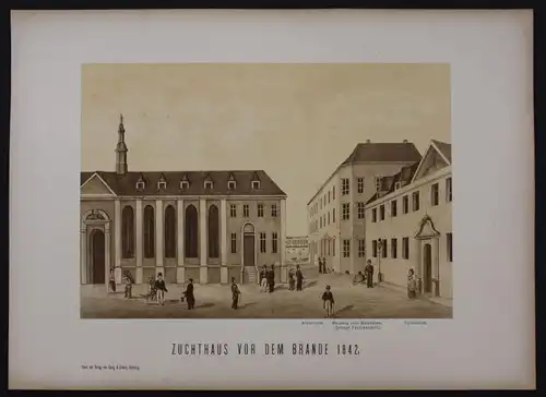 Hamburg Zuchthaus Gefängnis Lithographie