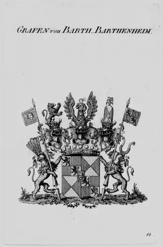Barth Barthenheim Wappen Adel coat of arms heraldry Heraldik Kupferstich