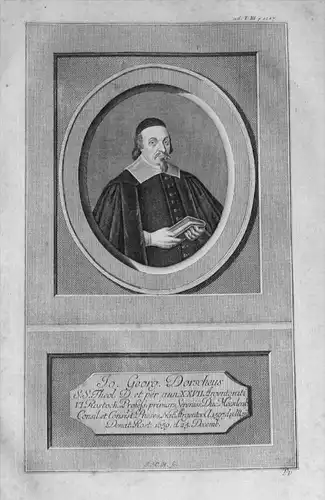 Johann Georg Dorsche Rostock Portrait Kupferstich gravure engraving