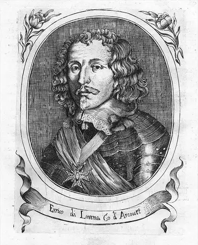 Henri de Lorraine-Harcourt Kupferstich Portrait gravure engraving