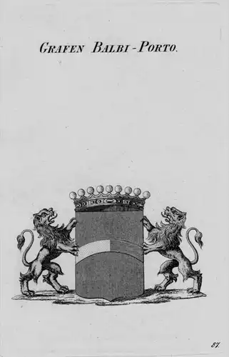Balbi Porto Wappen Adel coat of arms heraldry Heraldik crest Kupferstich
