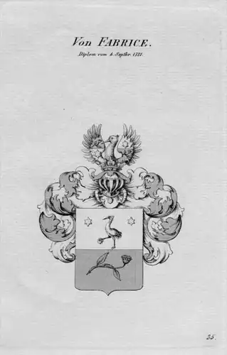 Fabrice Wappen Adel coat of arms heraldry Heraldik crest Kupferstich