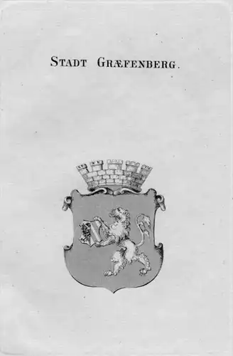 Stadt Graefenberg Wappen Adel coat of arms heraldry Heraldik Kupferstich