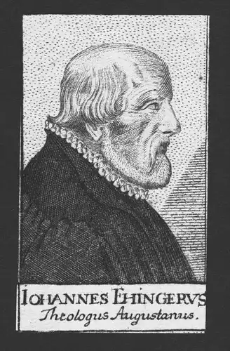 Johann Ehinger Theologe Mönch Professor Augsburg Kupferstich Portrait