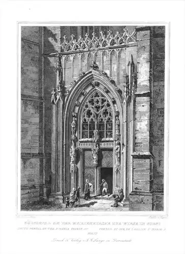 St. Maria zur Wiese Wiesenkirche Soest  engraving Original