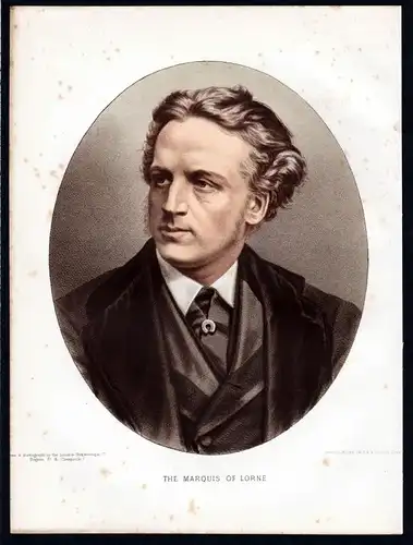 John Campbell 9. Duke of Argyll (1845-1914) Aristokrat - Lithographie Portrait