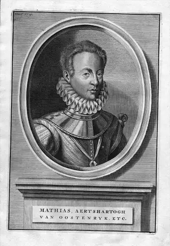 Matthias Erzherzog von Österreich Kroatien engraving Kupferstich Portrait
