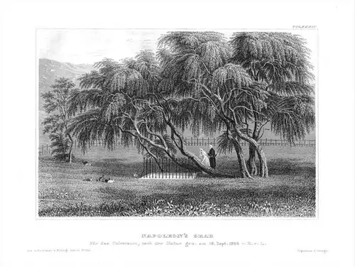 St. Helena Saint Helena Insel Grab Napoleon Original  engraving