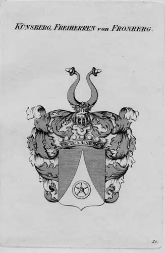 Künsberg Fronberg Wappen Adel coat of arms heraldry Heraldik Kupferstich