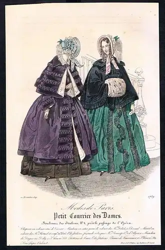 Biedermeier Mode Kupferstich victorian fashion  Paris etching