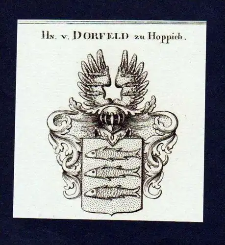 Herren von Dorfeld zu Hoppich Kupferstich Wappen coat of arms Heraldik
