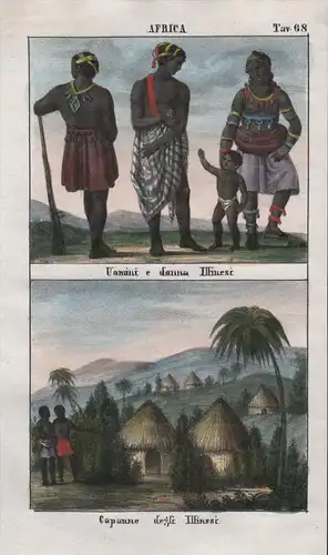 - Africa people costume Negro Lithograph Afrika Lithographie natives