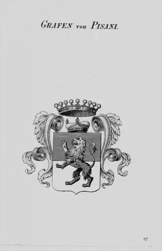 Pisani Wappen Adel coat of arms heraldry Heraldik crest Kupferstich