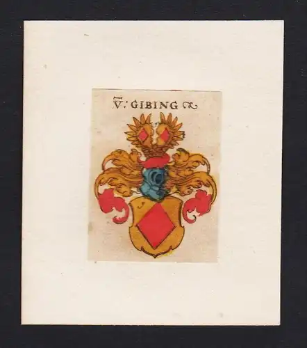 . von Gibing Wappen coat of arms heraldry Heraldik Kupferstich