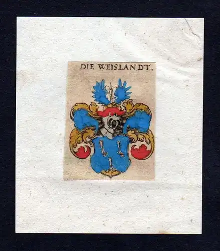 h. Weisland Weislandt Wappen coat of arms heraldry Heraldik Kupferstich