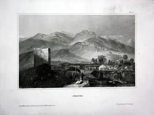 - Jericho Palestina Jordan river Israel Asia steel engraving