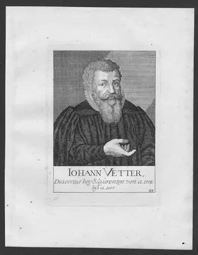 h. Johann Vetter Diakon Theologe St. Lorenz Lorenzkirche Nürnberg Portrait