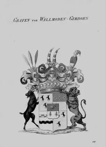 Wallmoden Gimborn Wappen Adel coat of arms heraldry Heraldik Kupferstich