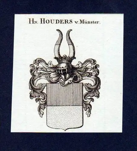 Herren Houders von Münster Kupferstich Wappen engraving Heraldik crest