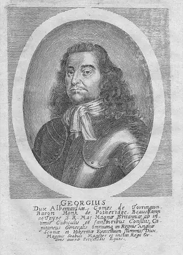 George Monck of Albemarle (1608 - 1670) Kupferstich Portrait engraving