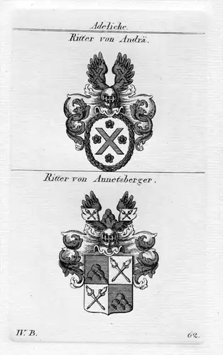 Andrä Anetsberger - Wappen Adel coat of arms heraldry Heraldik Kupferstich