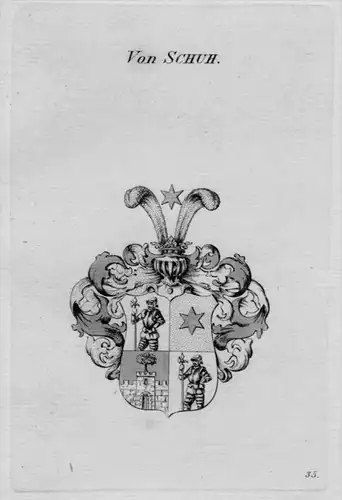 Von Schuh Wappen Adel coat of arms heraldry Heraldik crest Kupferstich