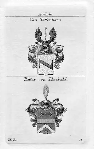 Tettenborn Theobald - Wappen Adel coat of arms heraldry Heraldik Kupferstich
