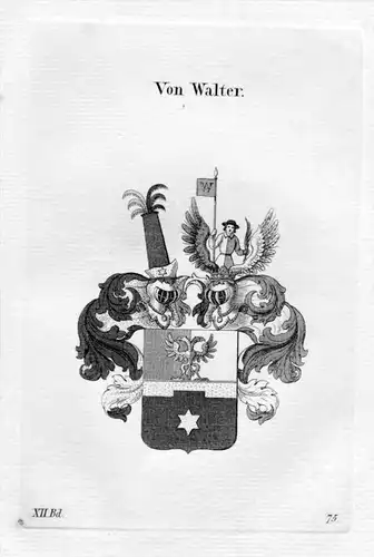 Walter Adel Wappen coat of arms heraldry Heraldik Kupferstich