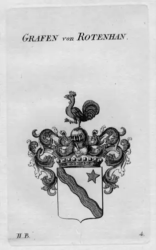 Rotenhan Wappen Adel coat of arms heraldry Heraldik crest Kupferstich