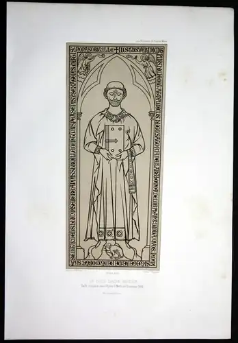 Le Sous Diacre Hugues dalle tumulaire dans l Eglise St Martin de Champeaux 1266 - Collegiale Saint Martin de C