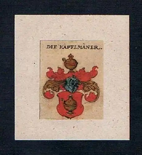 . - Kapflmäner Wappen Kupferstich Heraldik coat of arms crest heraldry
