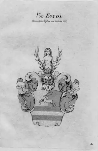 Von Egydi Wappen Adel coat of arms heraldry Heraldik crest Kupferstich