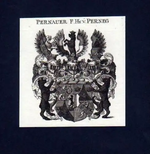 Pernauer v. Perneg Kupferstich Wappen Heraldik coat of arms