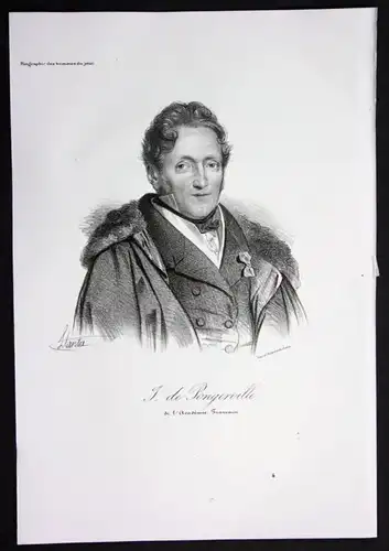 Jean Baptiste de Sanson Pongerville Dichter poet Lithographie Portrait
