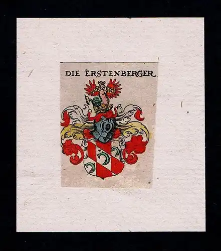 . - von Erstenberger Wappen Adel coat of arms heraldry Herladik Kupferstich