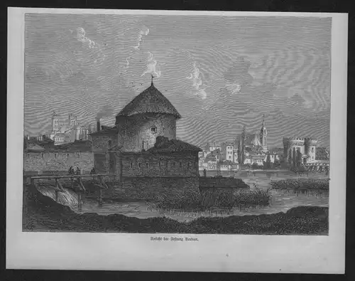 Festung Verdun Ansicht view Frankreich France wood engraving Holzstich