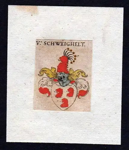 h. von Schweigelt Wappen Adel coat of arms heraldry Heraldik Kupferstich