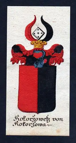 Kotorzowetz von Kokorzowa Böhmen Wappen coat of arms Manuskript