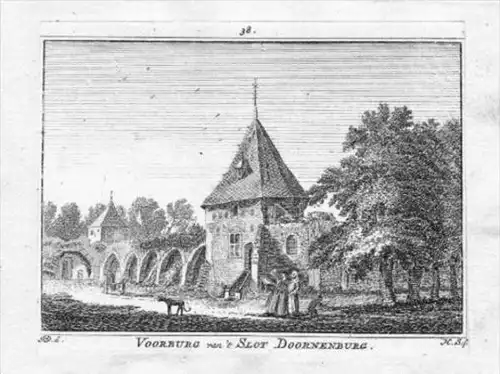 Slot Doorneburg Bemmel Holland  gravure