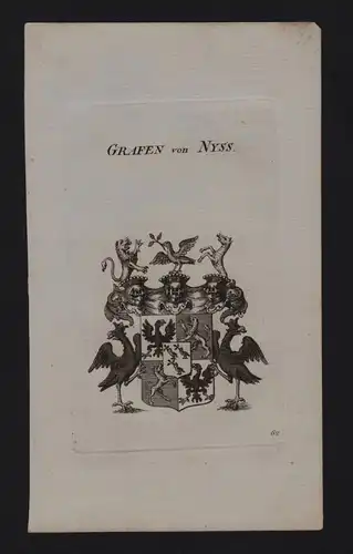 - Grafen von Nyss Wappen coat of arms Genealogie Heraldik Kupferstich