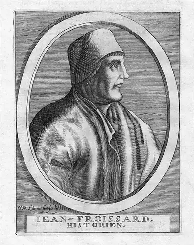 Jean Froissart Poet Historian Kupferstich Portrait engraving