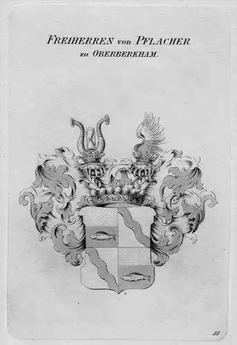 Pflacher Oberberkham Wappen Adel coat of arms heraldry Heraldik Kupferstich
