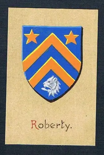 19. / 20. Jh. - Roberty Blason Aquarelle Wappen coat of arms Heraldik