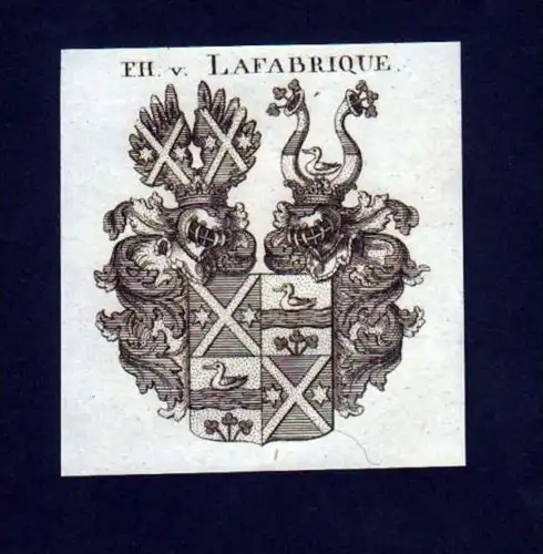 Freiherr v. Lafabrique Kupferstich Wappen