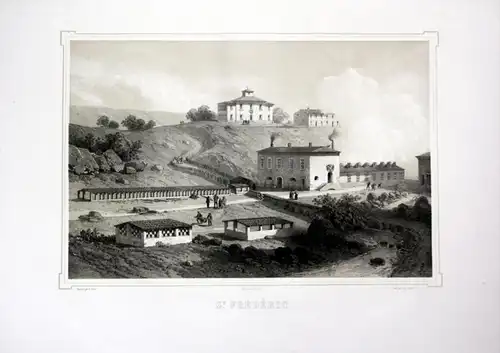 St Frederic - St Federico Toskana Tuscany Italia Toscana veduta Lithographie Litho